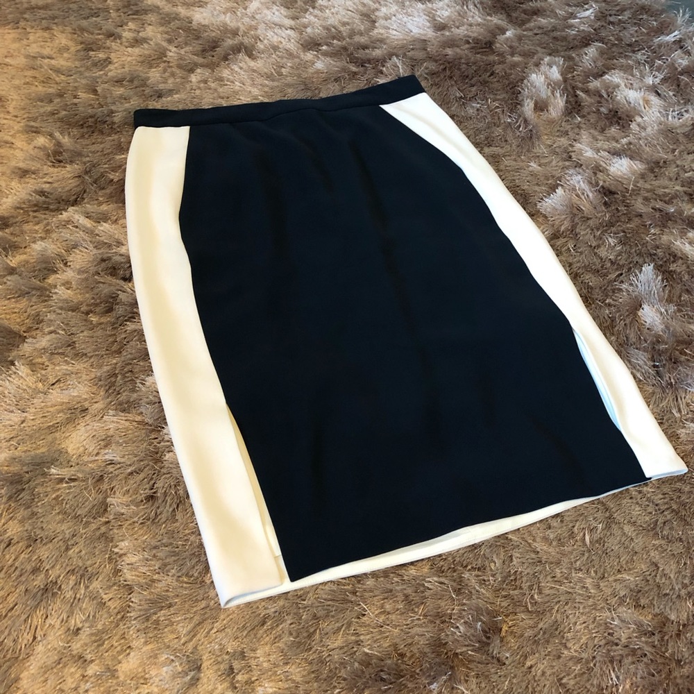 J. Crew Blue and White Color block Career Skirt